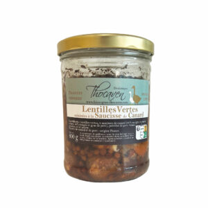 Lentilles vertes cuisinées à la saucisse de Canard